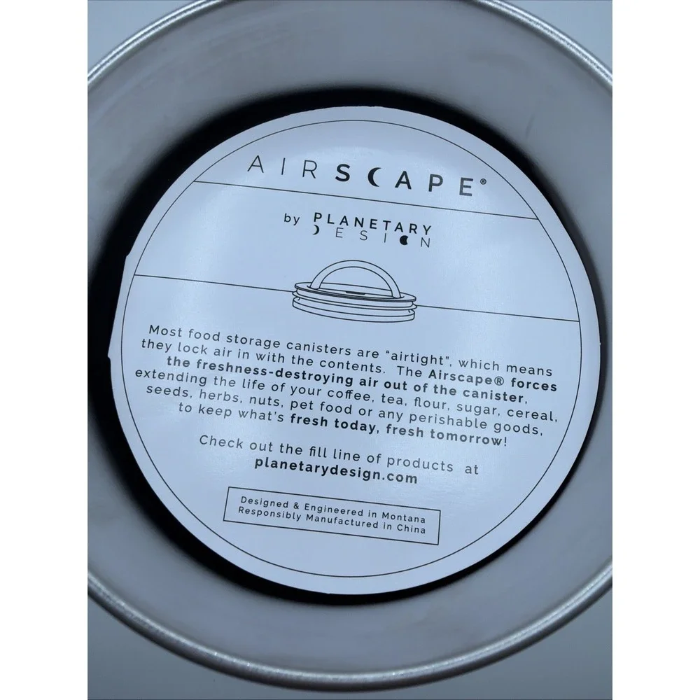 Airscape Stainless Steel Coffee Canister Food Storage Container US Patented